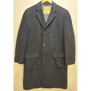 Burleigh Overcoat Men's Black Cashmere Deluxe Vintage Classic XL See Photos